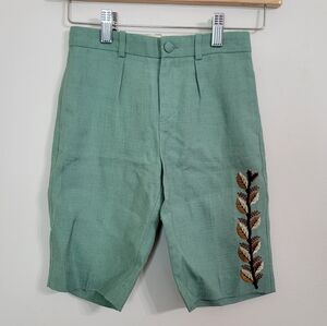Gucci boys Bermuda shorts with embroidery basil pesto color size 5 NWT